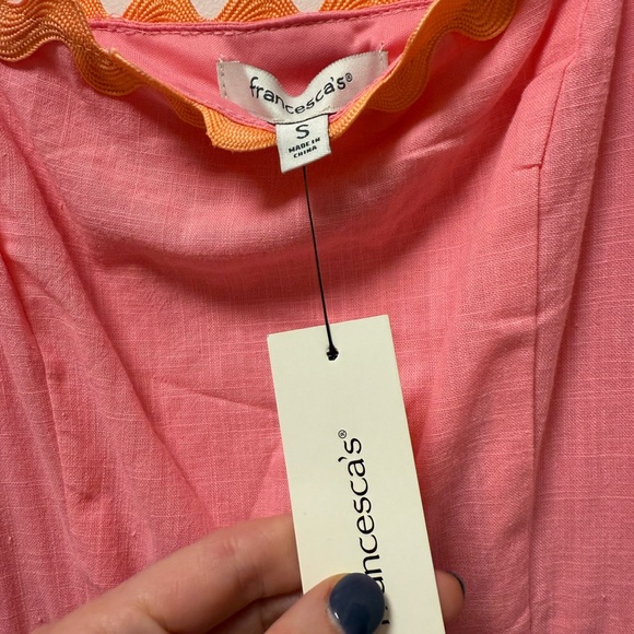 Francesca’s Holly Ric Rac Trim Pink Midi Dress - NWT Size small - Picture 7 of 10